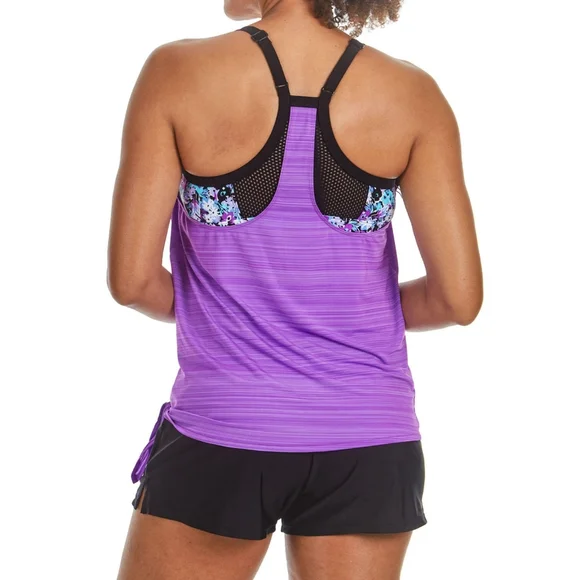 NWT ZeroXposur Womens XXL Side Knot Lavender 2 Puece Tankini Swimsuit - Picture 3 of 5